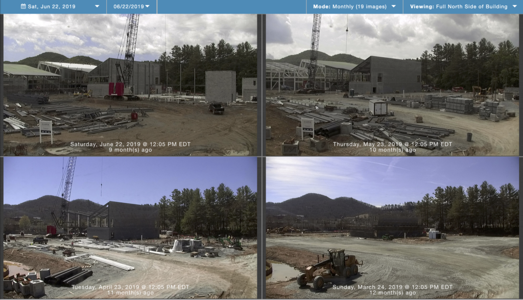 four construction site images all on the same screen