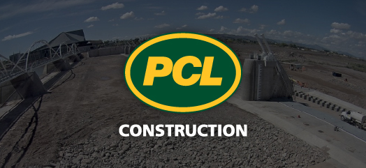 PCL construction in front of a dam being built