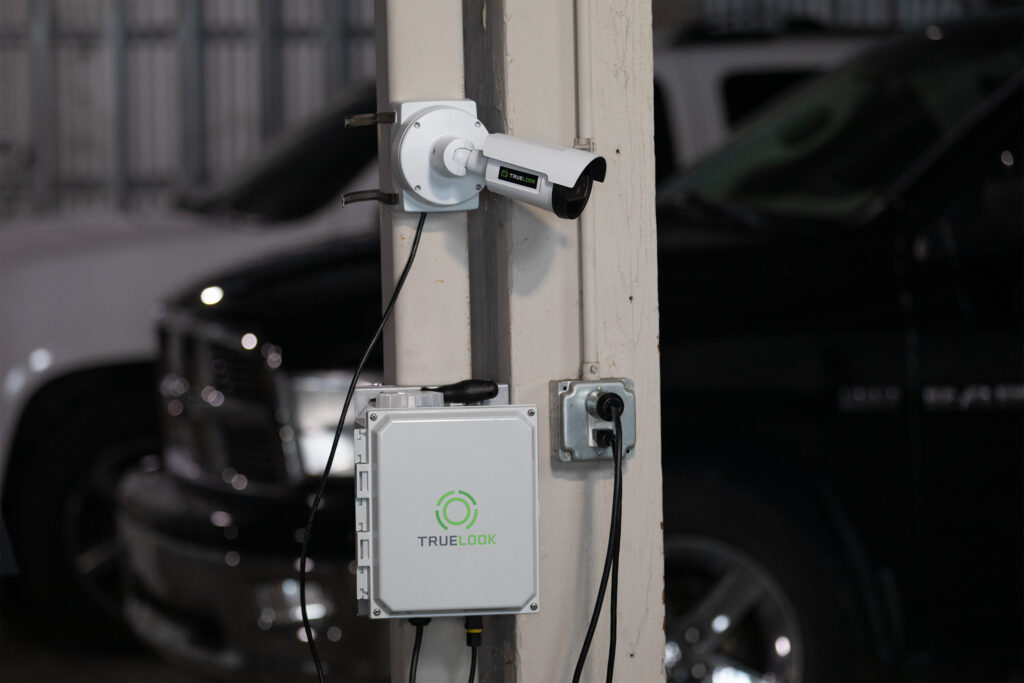 A TrueLook Construction Camera set up in a parking garage for safety purposes