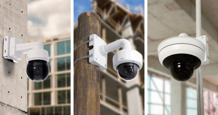 Three PTZ construction cameras - One that is 2K resolution, one that is 4K resolution, and one that is an interior camera. 