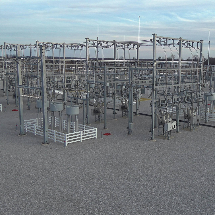 substation construction image taken by a TrueLook Camera to show grid modernization