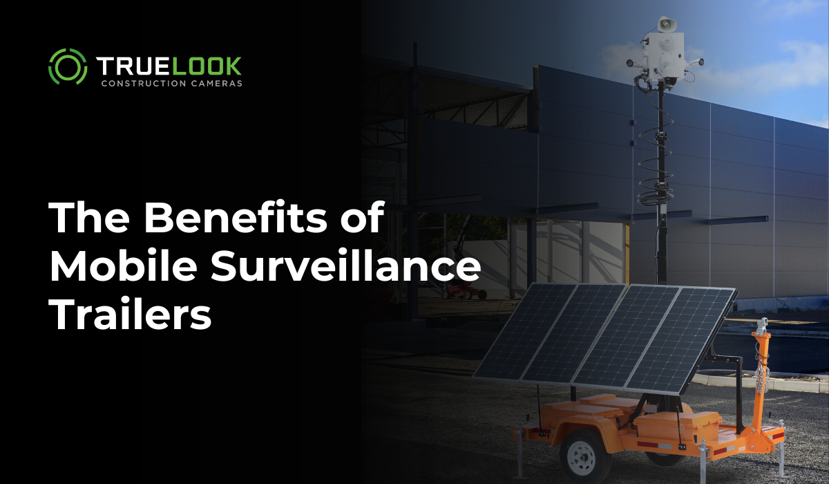 Mobile surveillance trailer on a jobsite