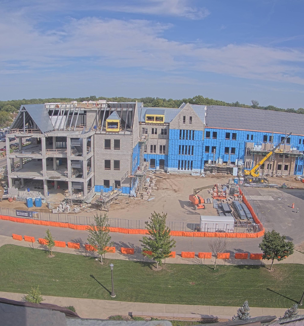 An image of construction underway at University of Notre Dame captured by a TrueLook Construction Camera