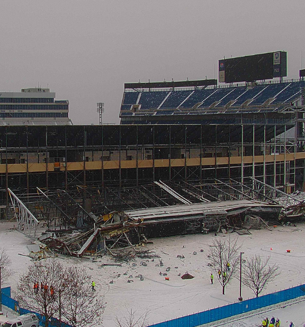 The demolition of the west side of Penn State's Beaver Stadium captured by a TrueLook Camera
