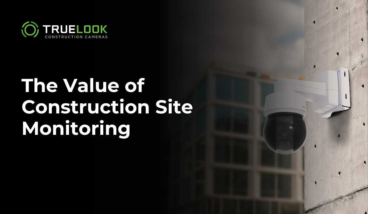 A 4K IR PTZ TrueLook Camera mounted to the side of a building