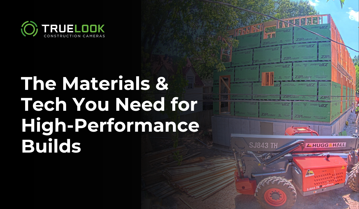 Building covered in ZIP System panels next to blog title "The Materials & Tech You Need for High-Performance Builds"