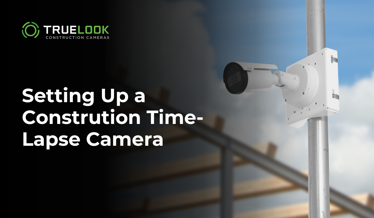 Setting up a construction time-lapse text next to an image of a construction camera for a blog header