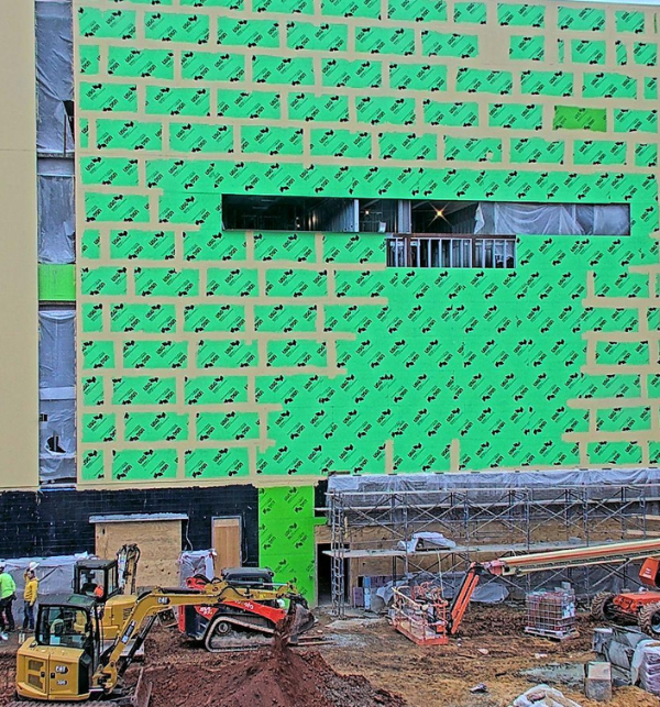 Kaleideum in Winston-Salem in the framing process of the construction project