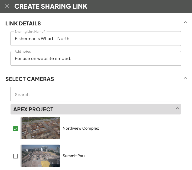 Create Sharing Link
