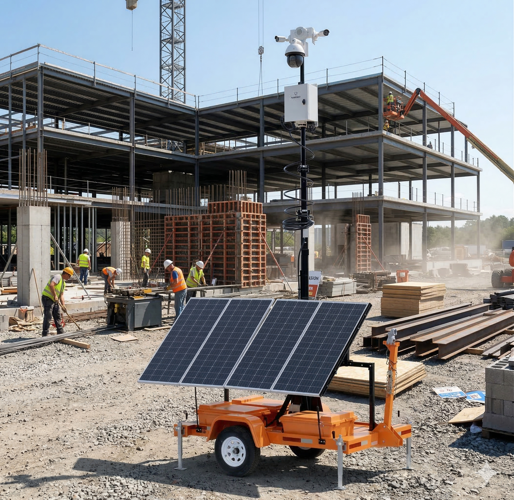 TrueLook trailer and camera on jobsite