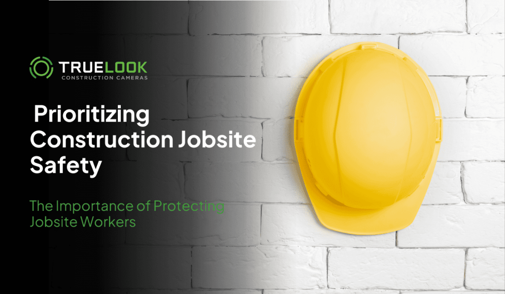 Illustration of construction hat with the importance of prioritizing construction jobsite safety.