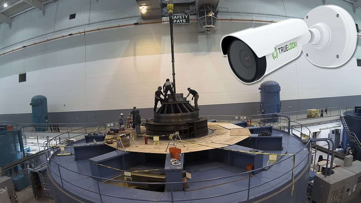 TrueLook camera view of workers in a turbine hall