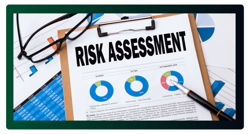 Risk assement paper on a clipboard
