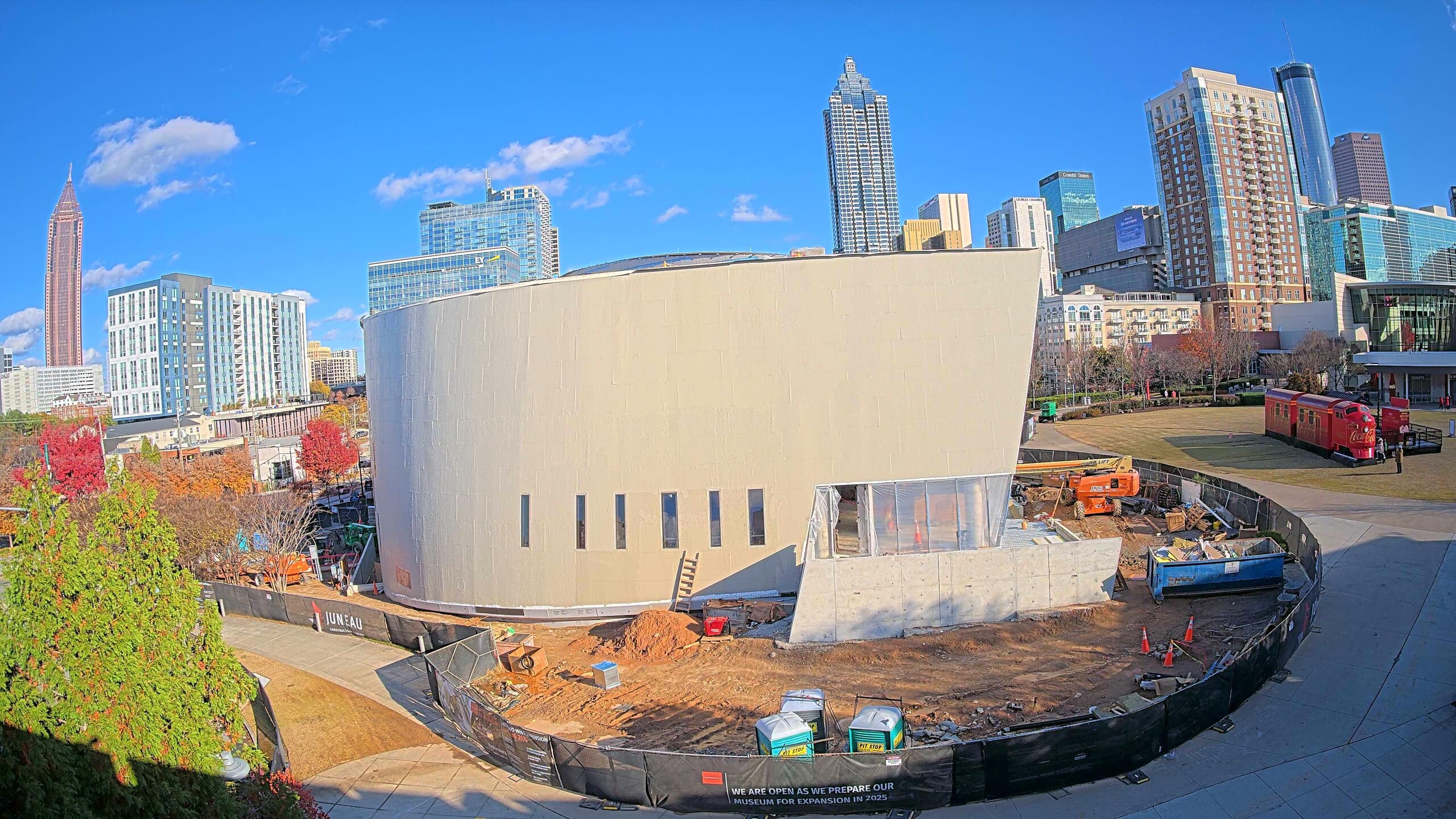 Camera view of the National Center for Civil and Human Rights expansion, December 2024