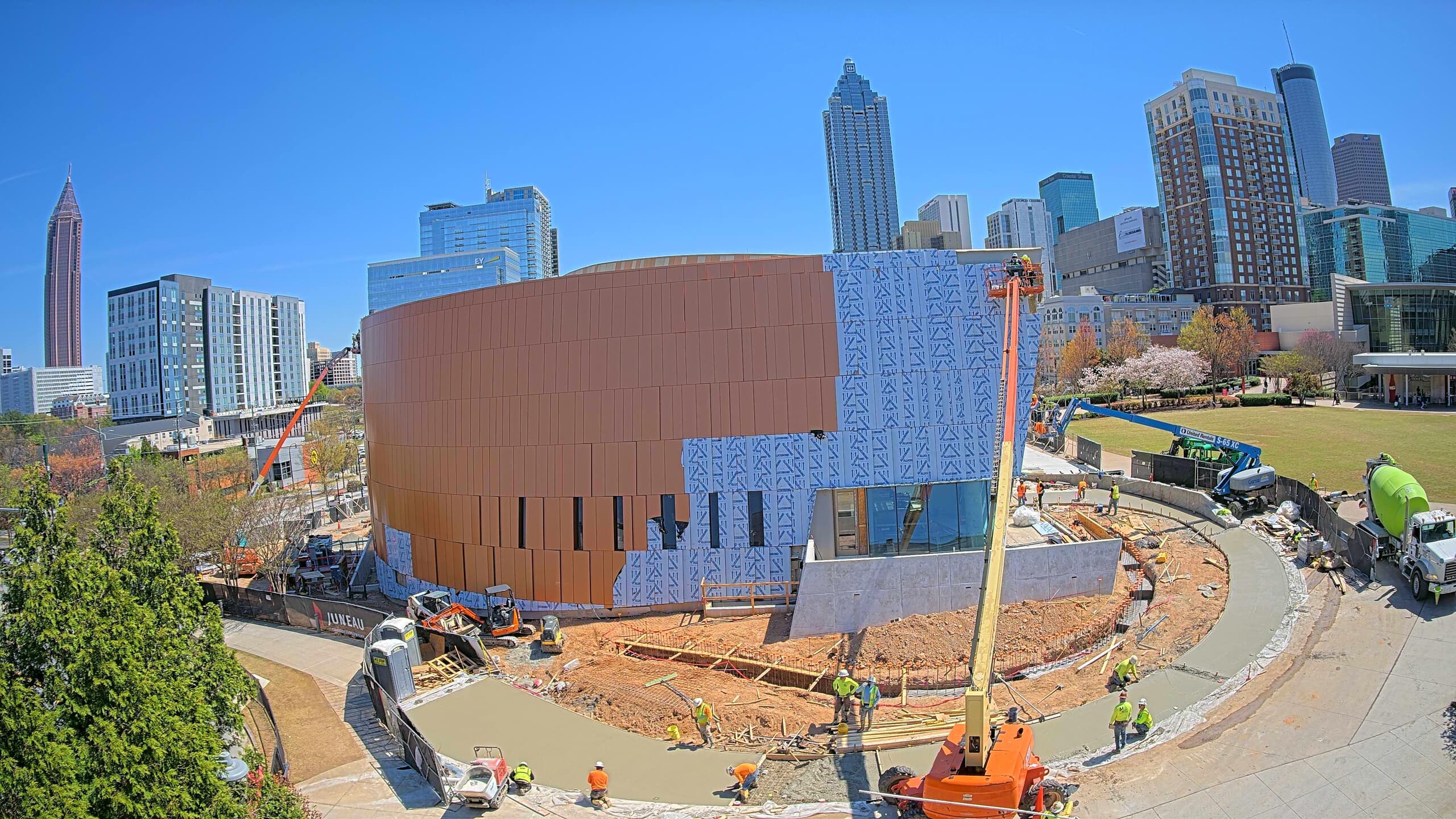 Camera view of the National Center for Civil and Human Rights expansion, March 2025