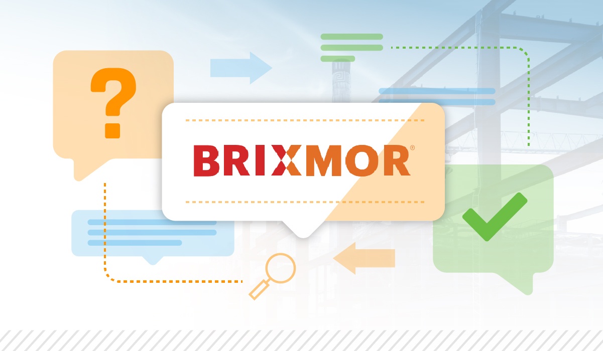 Brixmor logo with question and check mark icons