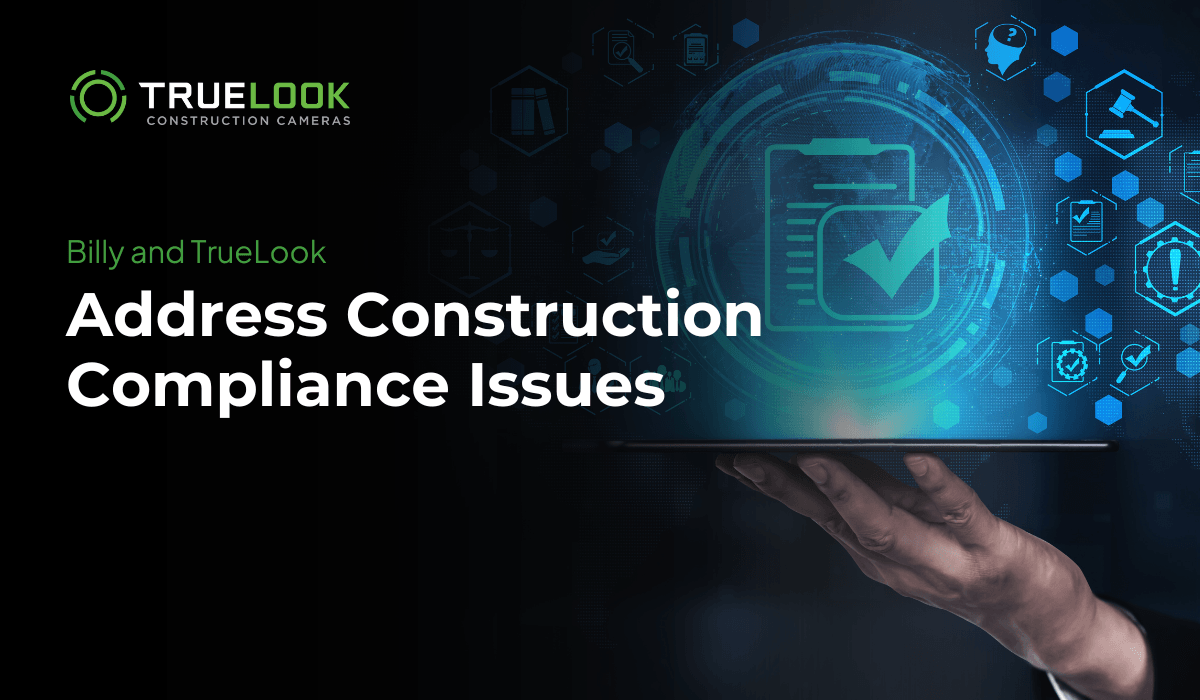 Address Construction Compliance Issues, with a hand holding a digital checklist