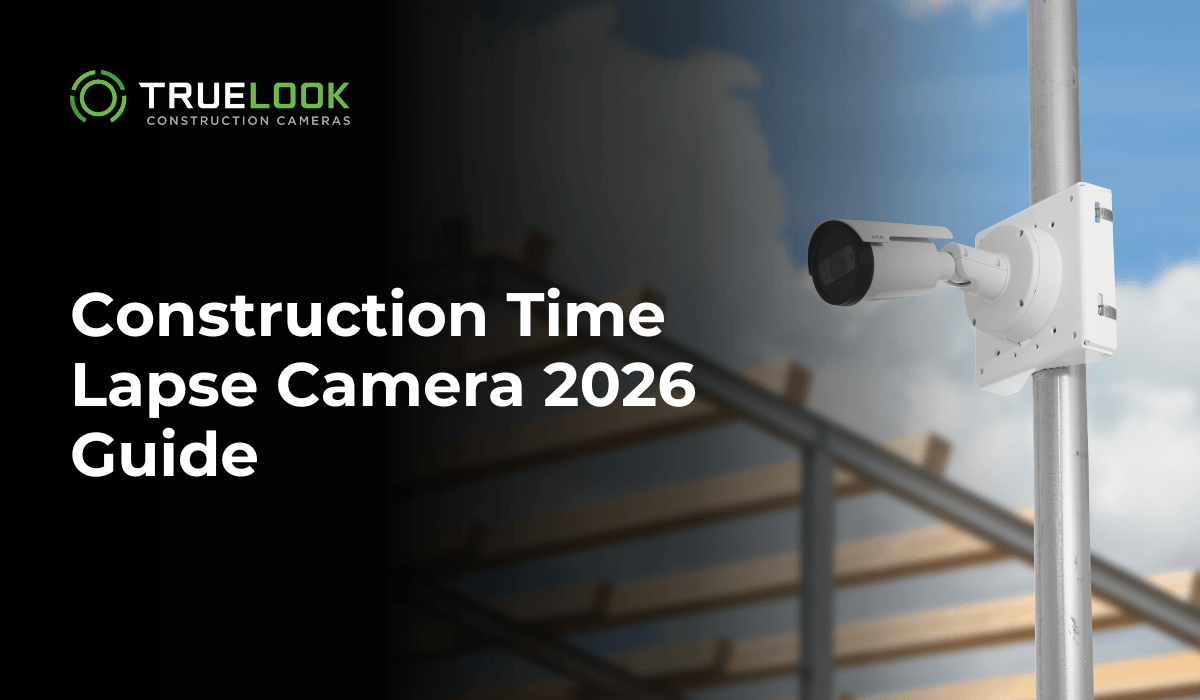 Construction Time Lapse Camera 2026 Guide, with a pole-mounted camera