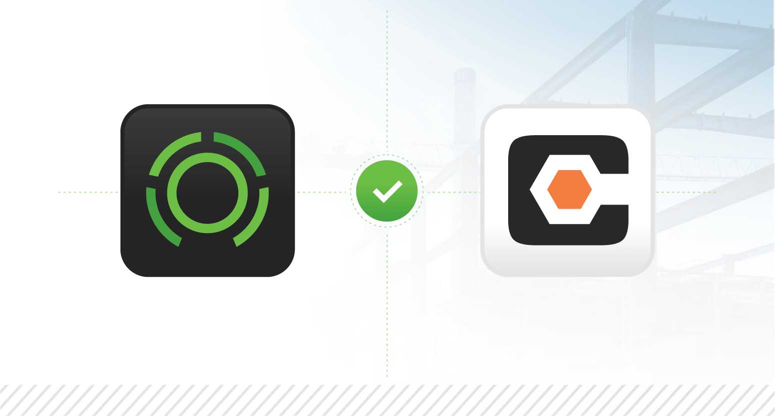 TrueLook and Procore app icons linked with a check mark