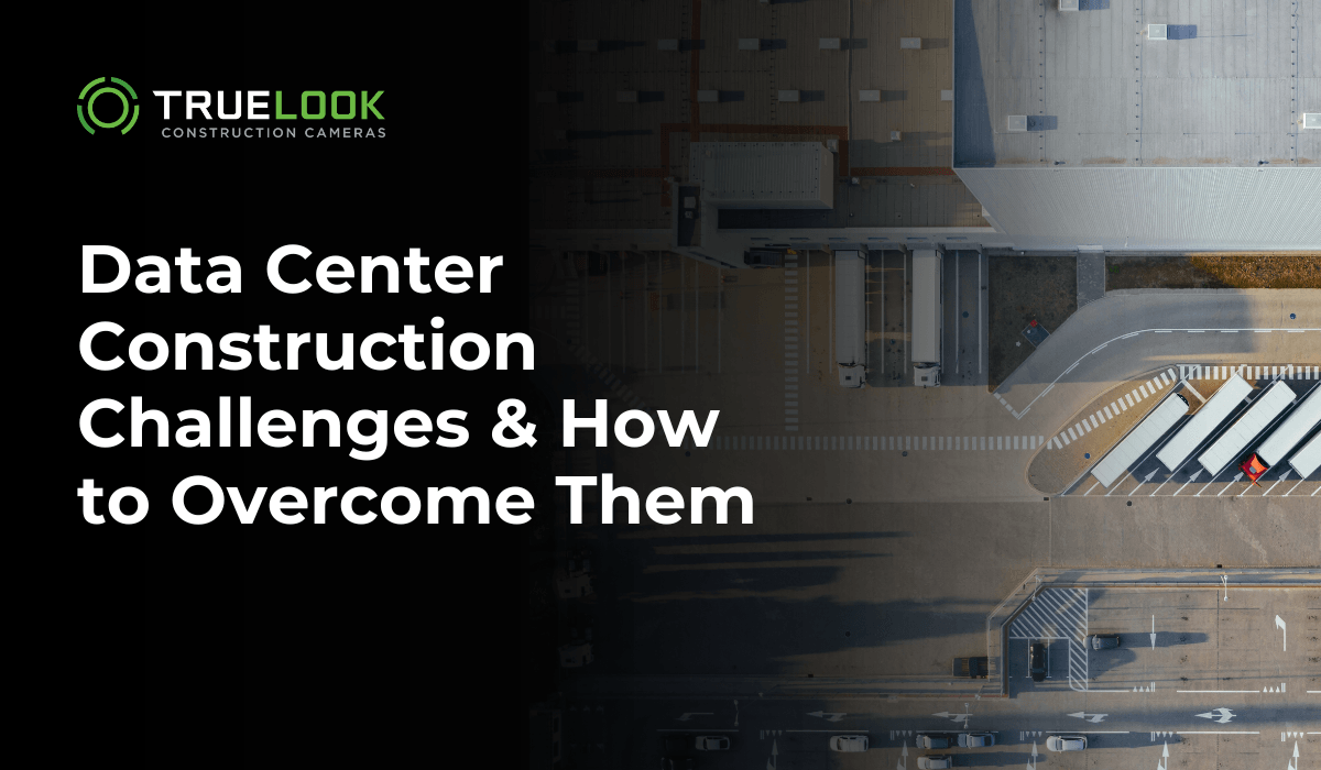 Data Center Construction Challenges and How to Overcome Them, with an aerial view of a data center