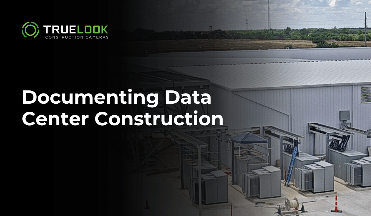 Documenting Data Center Construction, with equipment outside a data center