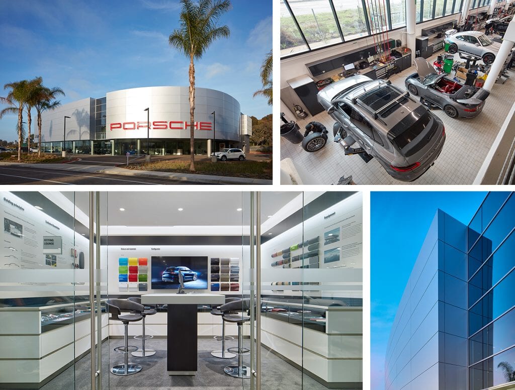 Collage of four images from Hoehn Porsche