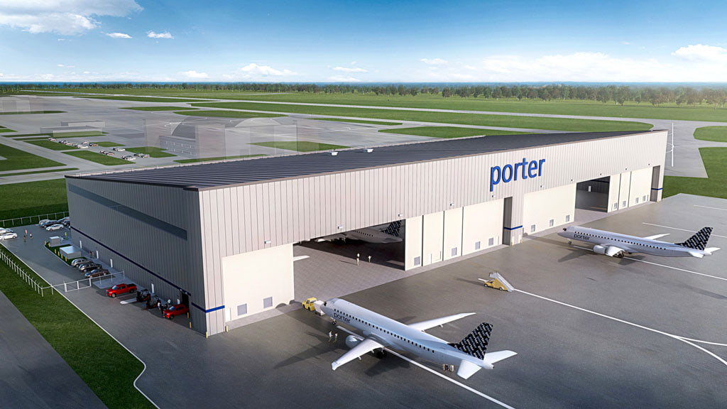 Porter Airlines rendering of their airport hangar