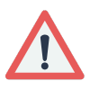 Alert sign with an ! in the center