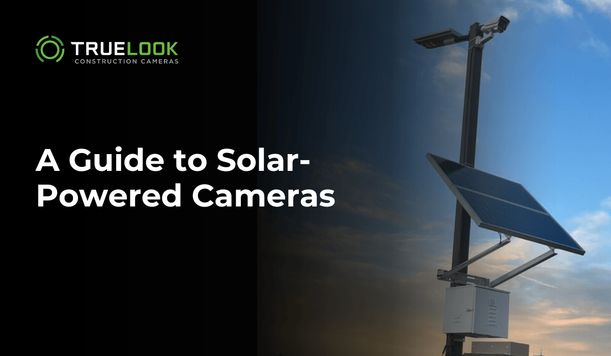 A Guide to Solar-Powered Cameras, with a solar panel on a camera pole