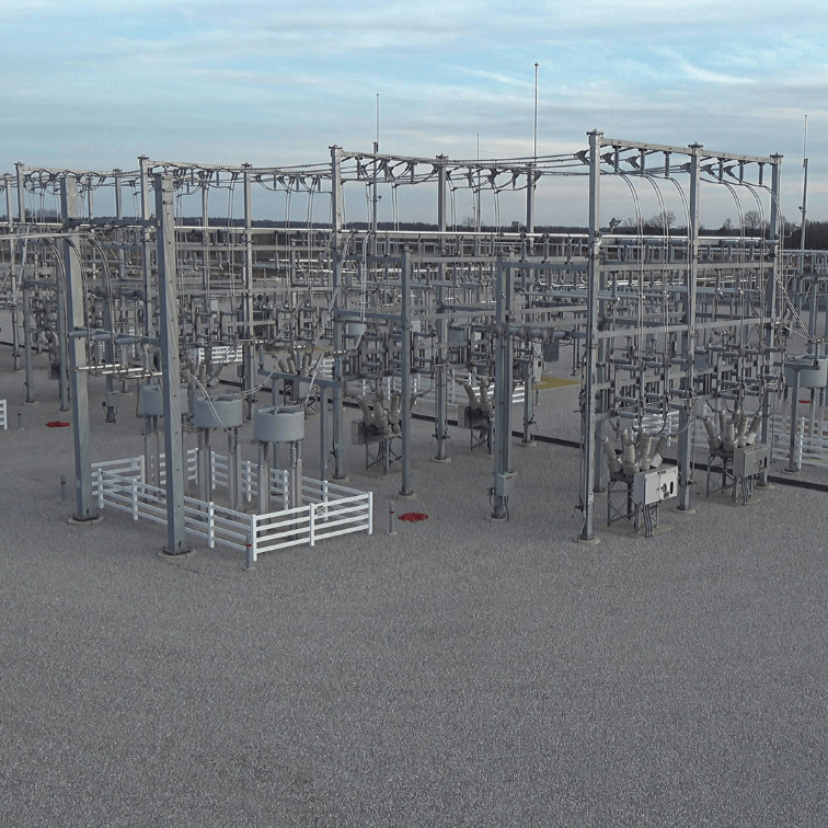 substation construction image taken by a TrueLook Camera to show grid modernization