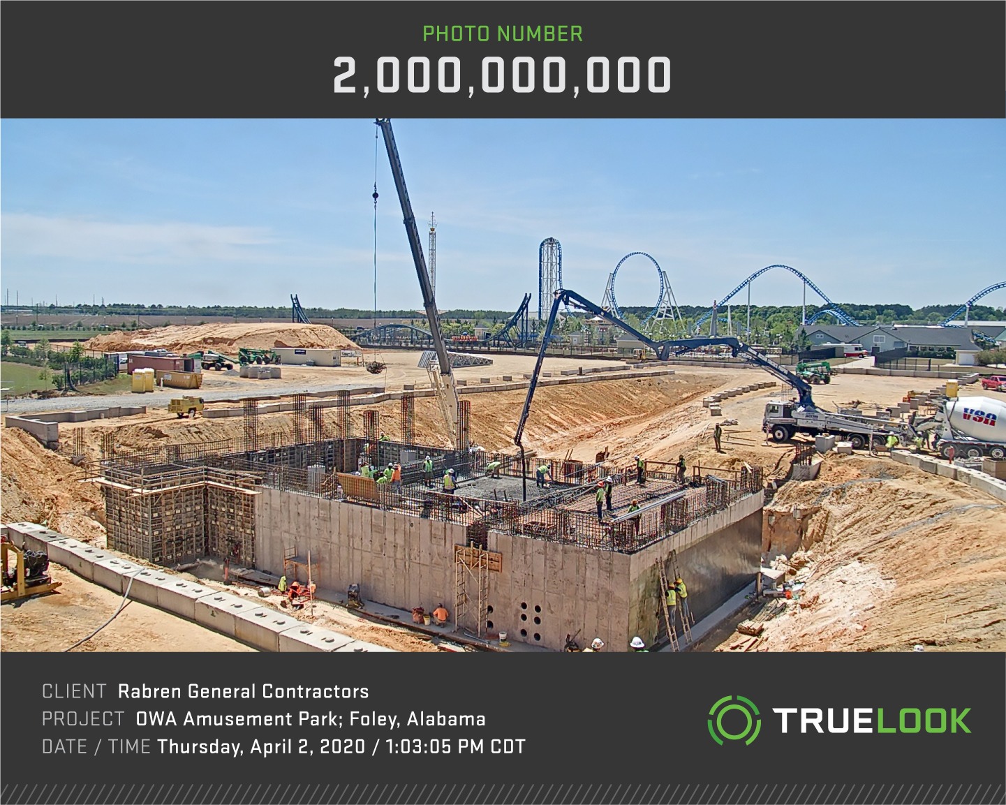 TrueLook's 2 billionth photo, OWA Amusement Park construction in Foley, Alabama