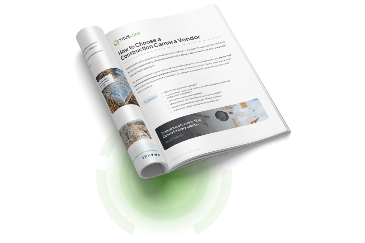 How to Choose a Construction Camera Vendor guide, open to an inside page