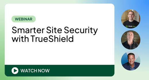 Webinar: Smarter Site Security with TrueShield, with three presenter photos