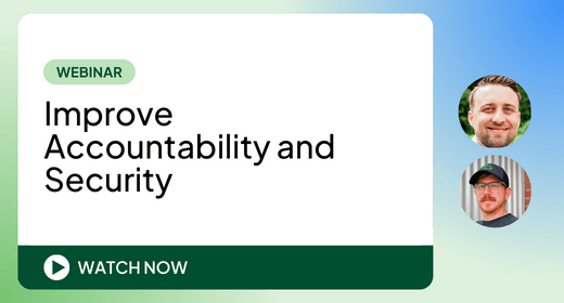 Webinar: Improve Accountability and Security, with two presenter photos