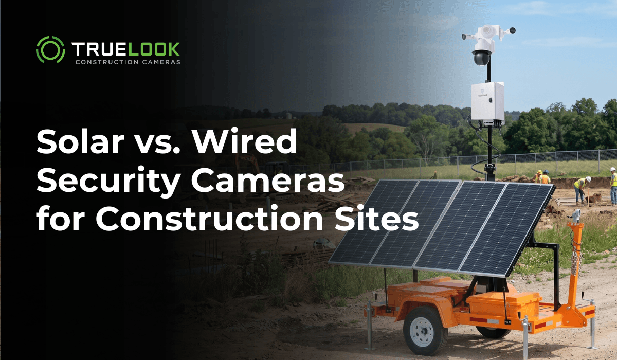 Solar vs. Wired Security Cameras for Construction Sites, with a solar camera trailer
