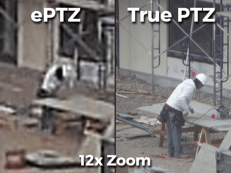 ePTZ vs. true PTZ at 12x zoom