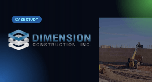 Case study: Dimension Construction, with a camera view of an excavator