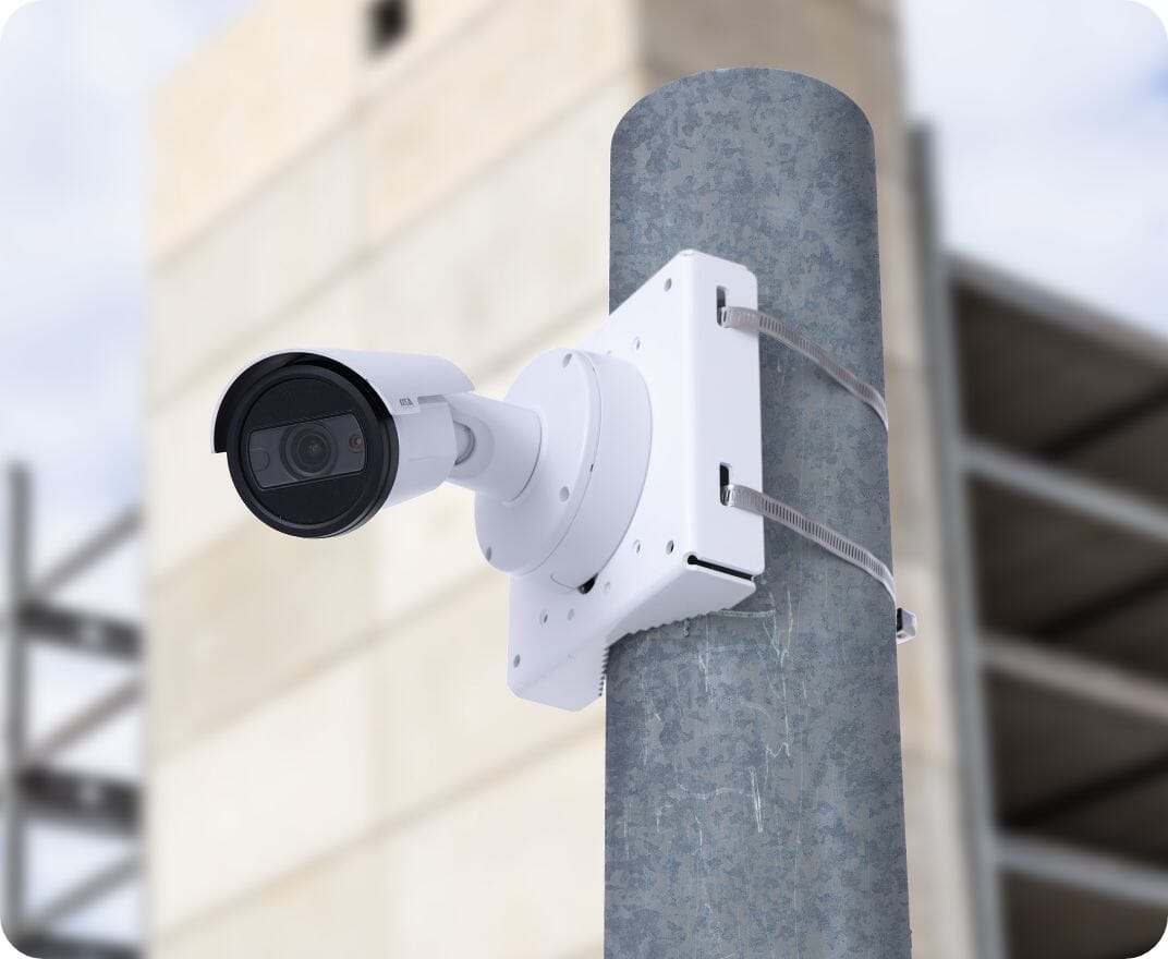 TrueLook 4K IR fixed construction camera mounted on a concrete pole