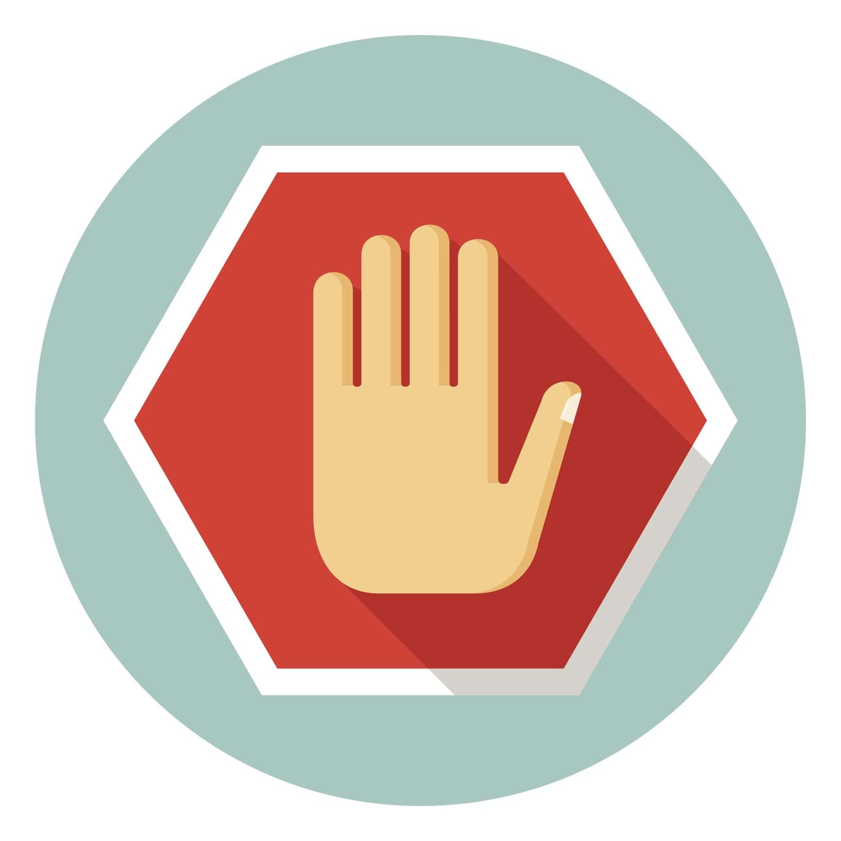 Stop hand icon