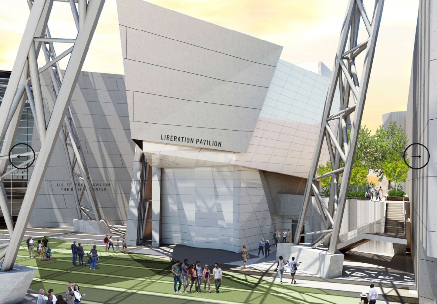 rendering of the Liberation Pavilion constructed by MAPP