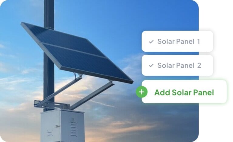 Pole-mounted solar panel with options to add a second solar panel