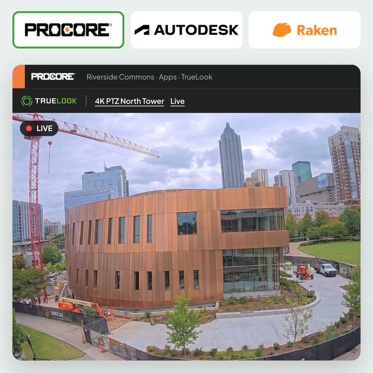 TrueLook live camera inside Autodesk Construction Cloud