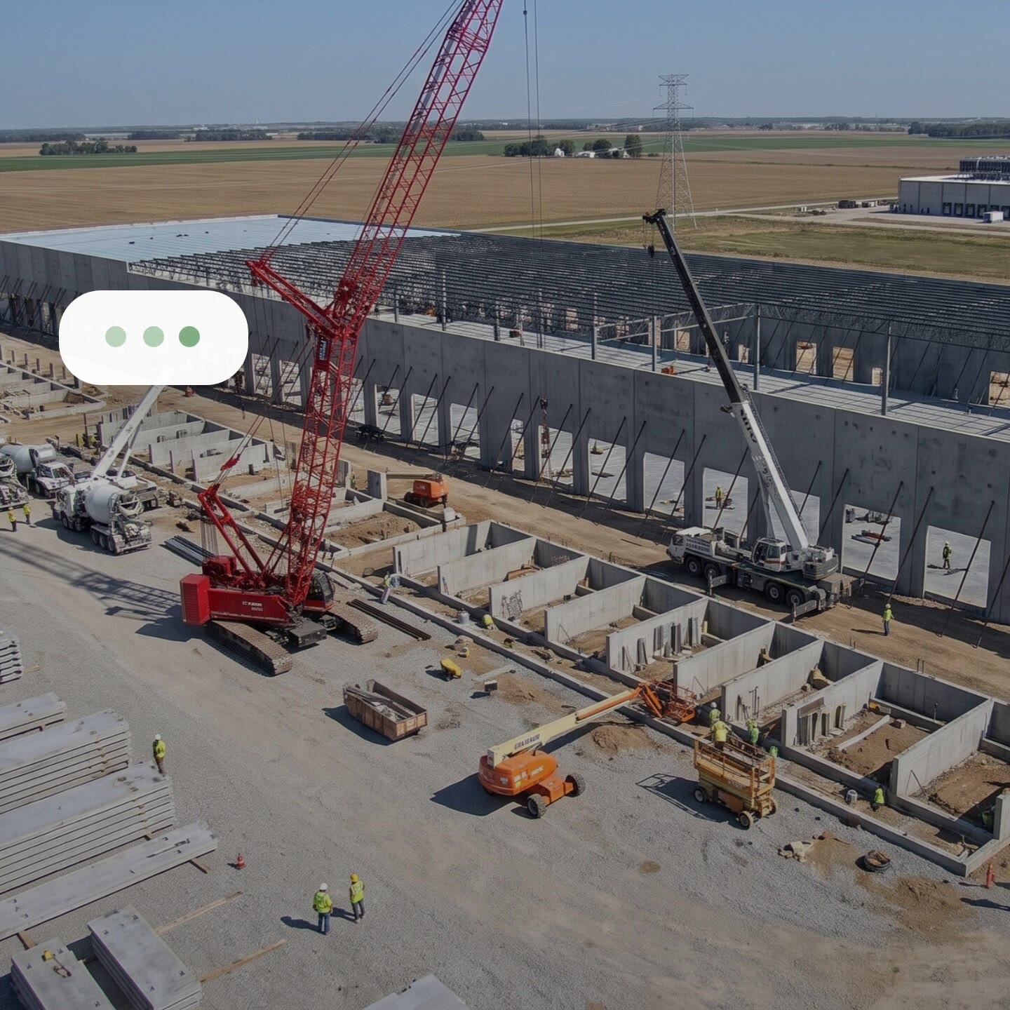 TrueAI answering a question about concrete trucks on a jobsite