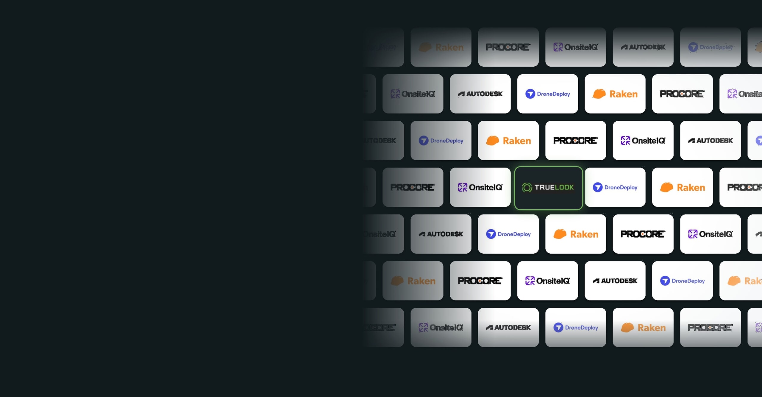 TrueLook integrations with Procore, Autodesk, Raken, DroneDeploy, and OnsiteIQ