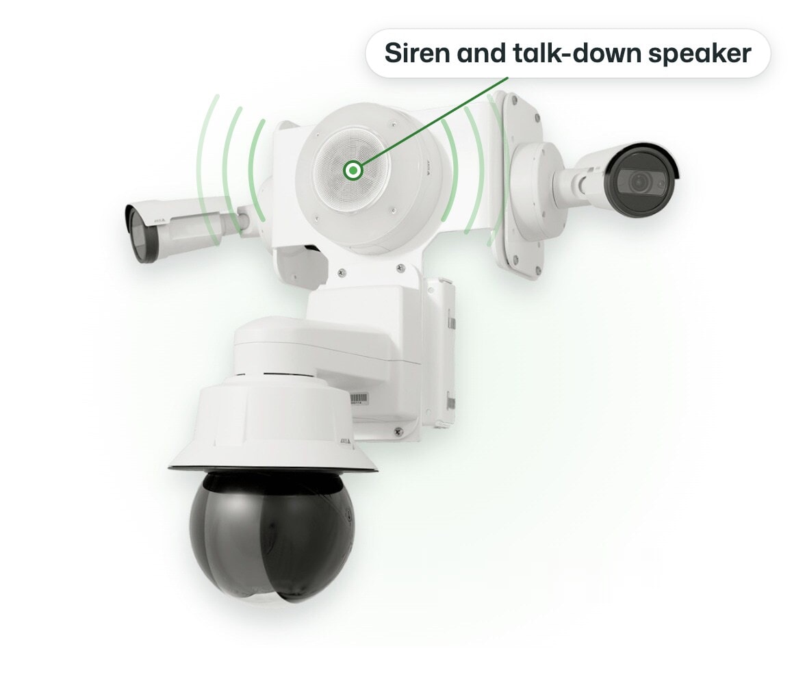 TrueShield siren and talk-down speaker
